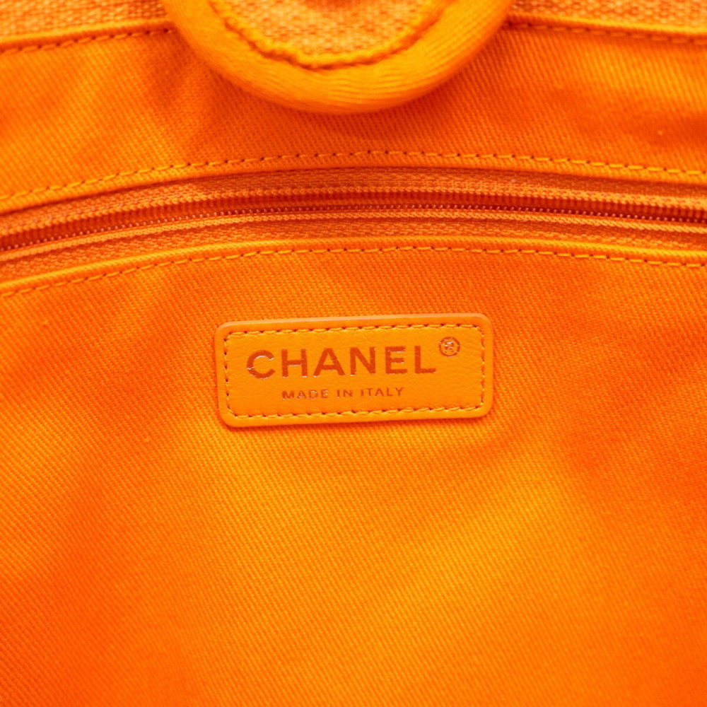 CHANEL Orange Canvas Deauville Tote Bag - Picture 5 of 11